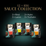 Sheba Sauce Collection Comida húmeda para gatos, sobres en porciones, paquete múltiple salado, 4x12x85g