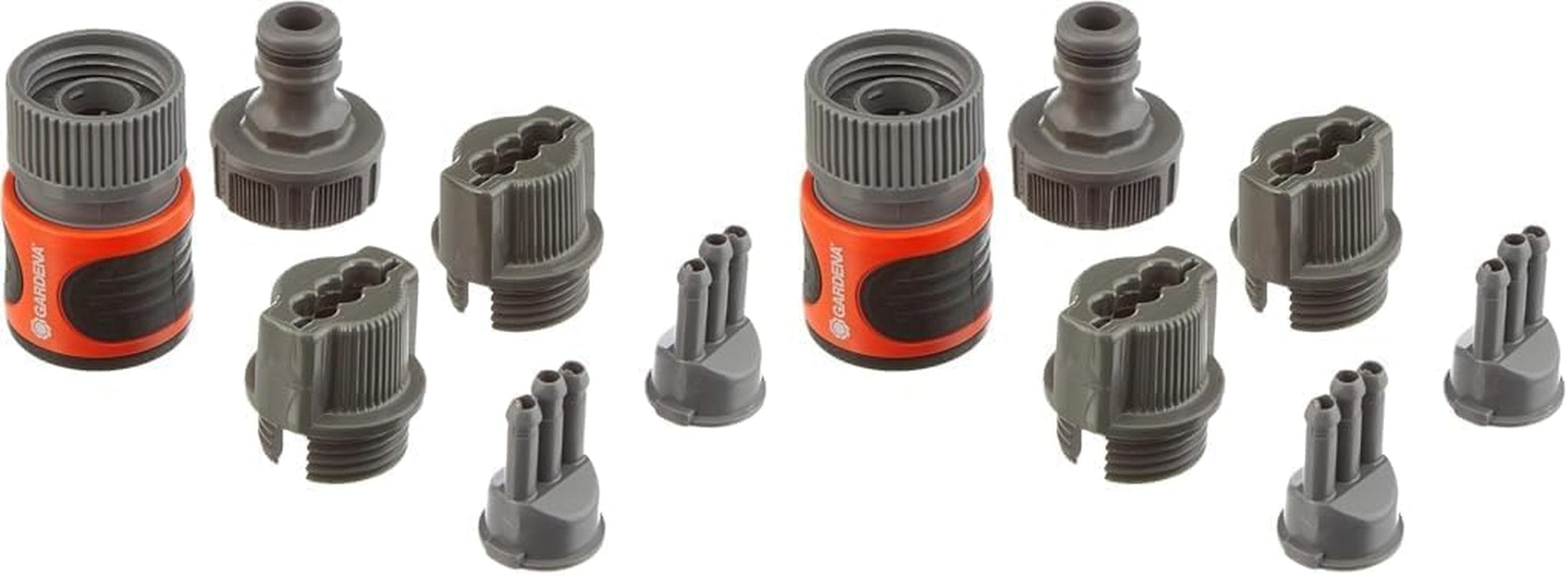 Kit de conexión de manguera de aspersor Gardena: accesorios de conexión para el inicio y el final de la manguera de aspersor, accesorios para artículos (995, 996, 997, 1998, 1999), piezas originales del sistema Gardena (5316-20)
