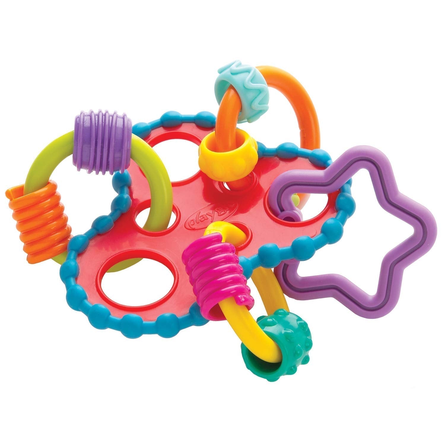 Playgro Sonajero Super Shaker - pelota sonajero para bebe - pelota sonajero - pelota sonajero para niños - pelota sonajero - motricidad - juguete bebe - motricidad para bebes - coloridos juguetes para bebes Naty Shop Sonajero Roundabout