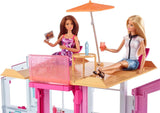 Barbie House Dream Villa Casa adosada de 3 pisos y 5 habitaciones que incluye accesorios como muebles, plegable y de almacenamiento, juguetes a partir de 3 años, DLY32 Naty Shop Casas de muñecas