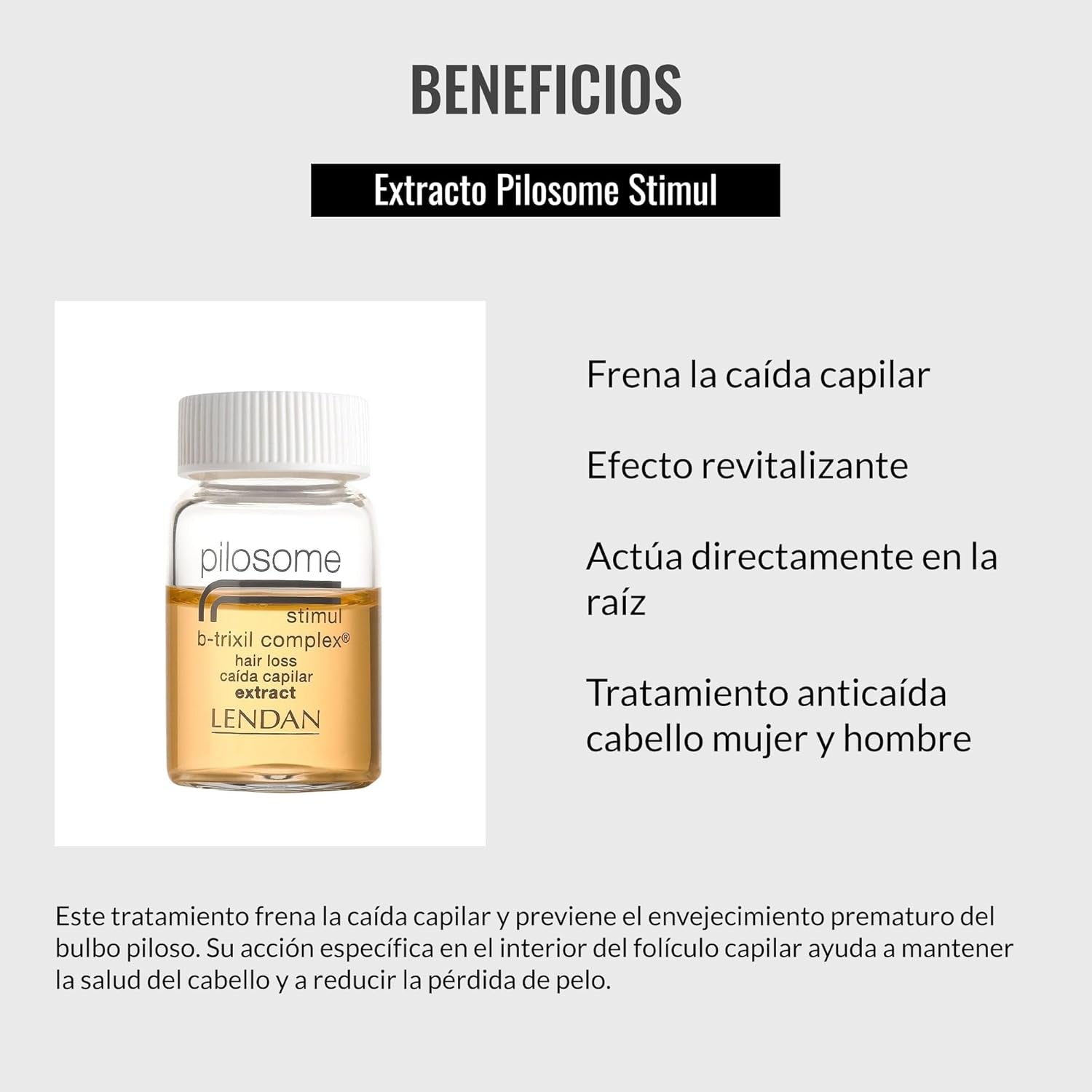 Tratamiento contra la caída del cabello para mujeres y hombres, complejo Pilosome Stimul B-Trixil, 12 x 6 ml Cuidado del cabello Pilosome