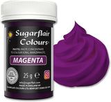 Sugarflair Pasta Food Coloring Pastel Magenta, Colorante alimentario para pasta, fondant y mazapán, colores concentrados espectrales - 25 g