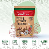 Stevia + Eritritol 1:2 Süßstoff | 1G = 2G Zucker | 100% Natürlicher Zuckerersatz - 0 Kalorien - 0 Glykämischer Index - Keto Und Paleo - 0 Netto-Kohlenhidrato - Kein GVO - Castello since 1907 - 850 G Edulcorantes Naty Shop