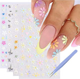GZMAYUEN 12 colores pegatinas de uñas francesas 3D pegatinas de uñas de Color degradado francés autoadhesivas accesorios de diseño de uñas