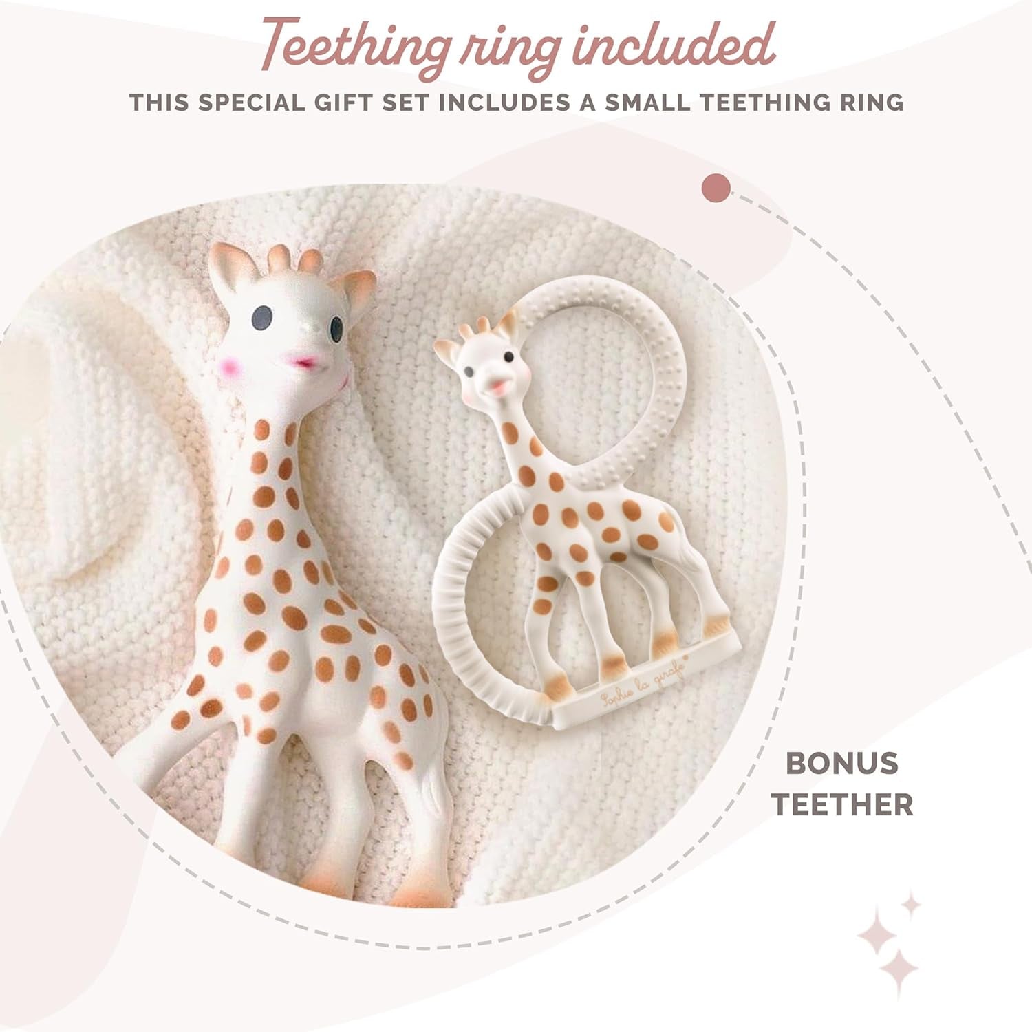 La Jirafa Sophie - Caja Regalo Bebé + Mordedor - Caucho 100% Natural - Set de Actividades para Bebé - Juguete de Aprendizaje Temprano