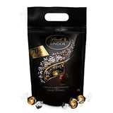 Bolas de chocolate extra oscuro Lindt LINDOR y bolas de chocolate con crema de fresa LINDOR | Bolsa resellable de 1 kg | aprox. 80 bolitas de chocolate blanco con crema de fresa