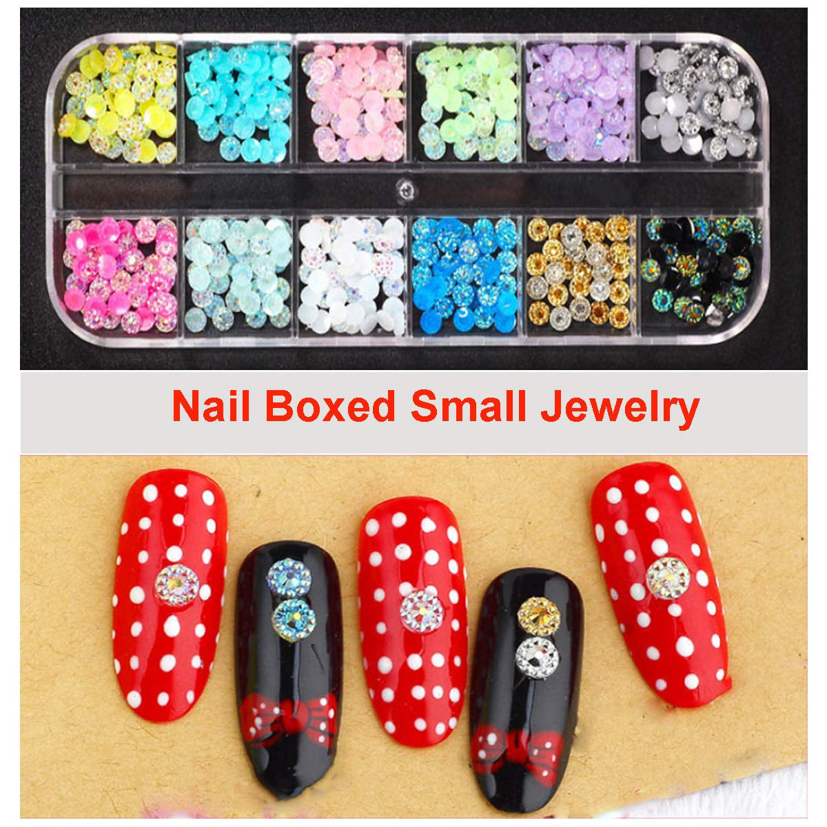 Kit de 8 cajas de strass para decoración de uñas, juego de strass para decoración de uñas, Nagel Kunst Strasssteine ​​​​Gems Perlen Edelsteine ​​​​Bunt Pferdeaugen Strass para Nageldesign Zubehör con 1 pinzetten y 1 Strass Picker para bricolaje