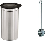 RÖSLE Caja de café con tapa, acero inoxidable 18/10, 10 cm y medida de café, cuchara de café de alta calidad para dosificar fácilmente el café molido, acero inoxidable 18/10, 17 x 3,7 x 2,7 cm, plateado Cajas para guardar alimentos Paquete Naty Shop Tamaño de lata