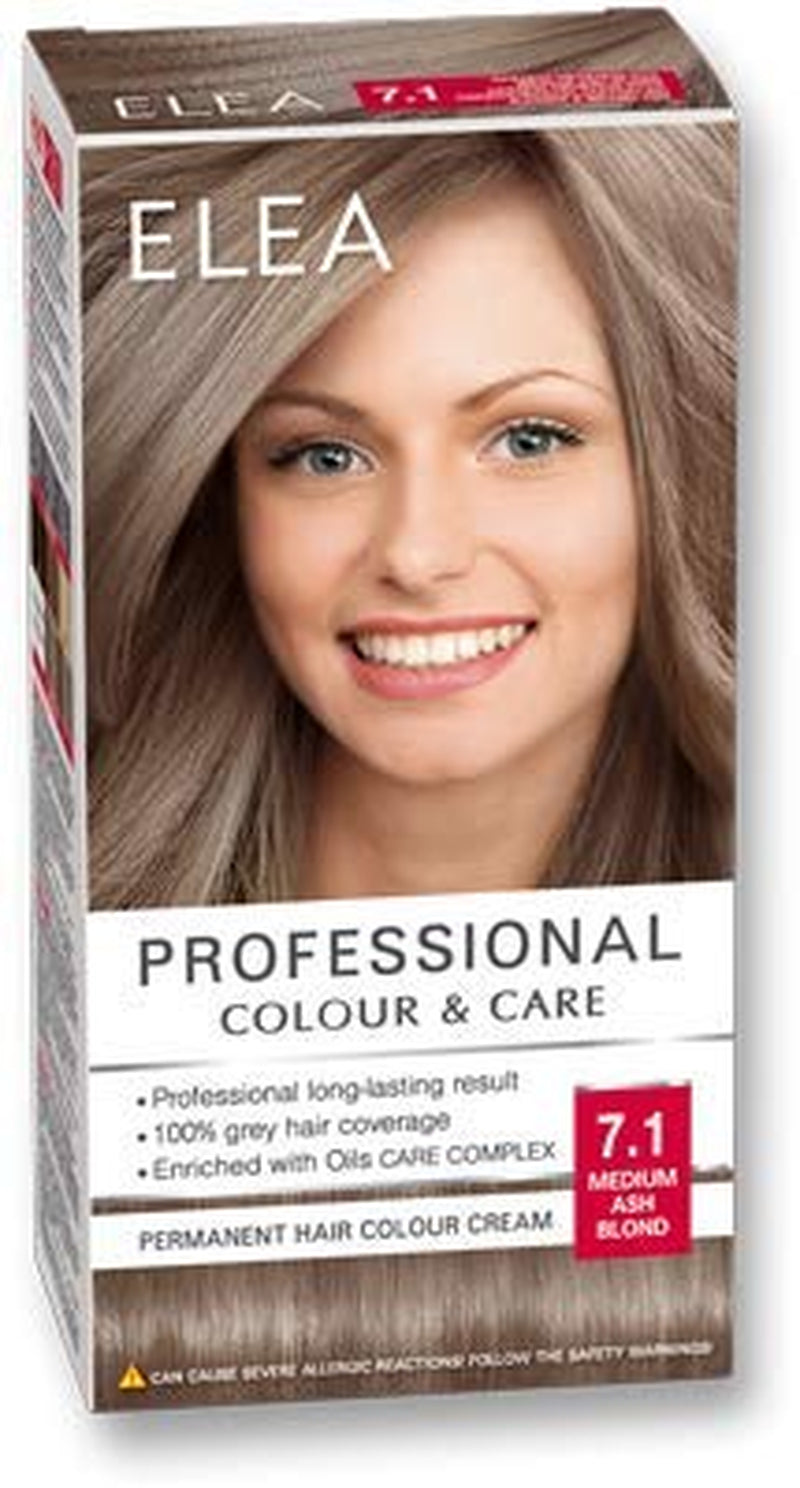 CREMA COLORANTE PROFESIONAL PERMANENTE PARA EL CABELLO 7.1 RUBIO GRIS MEDIO CON COMPLEJO DE CUIDADO DEL ACEITE Naty Shop Tinte Capilar Color Marfil 1 Pieza (Pack de 1)