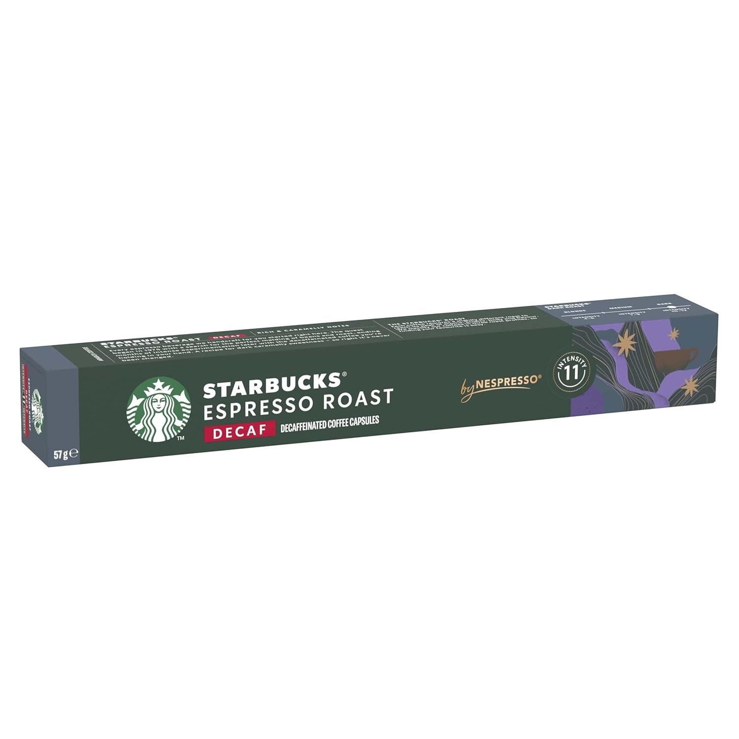 STARBUCKS Espresso Roast Entkoffeiniert de Nespresso, Dunkle Röstung, Kaffeekapseln 10 x 10 (100 Kapseln)