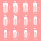 360 puntas adhesivas para uñas artificiales con caja de almacenamiento y lima de uñas (rectangular)