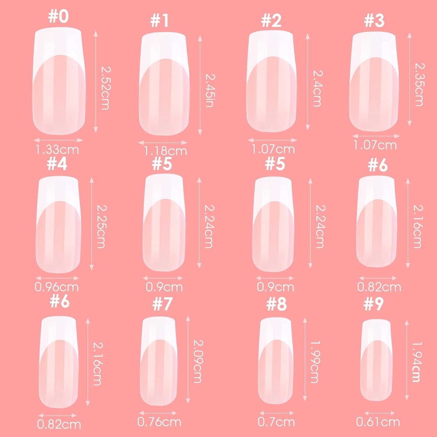 360 puntas adhesivas para uñas artificiales con caja de almacenamiento y lima de uñas (rectangular)
