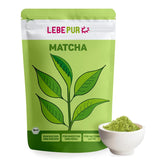 Lebepur BIO Matcha en polvo 100G - Calidad Premium de Japón Sin aditivos - Té verde en polvo 100% puro para Matcha Latte, té Matcha, té verde, batido - Té verde japonés