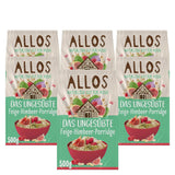 Gachas de Allos de higos y frambuesas sin azúcar | Gachas sin azúcar | Muesli orgánico | Muesli con frutas | Avena | Gachas de avena para el desayuno | Cereales para el desayuno | Vegano | Paquete de 6 (6 x 500 g)