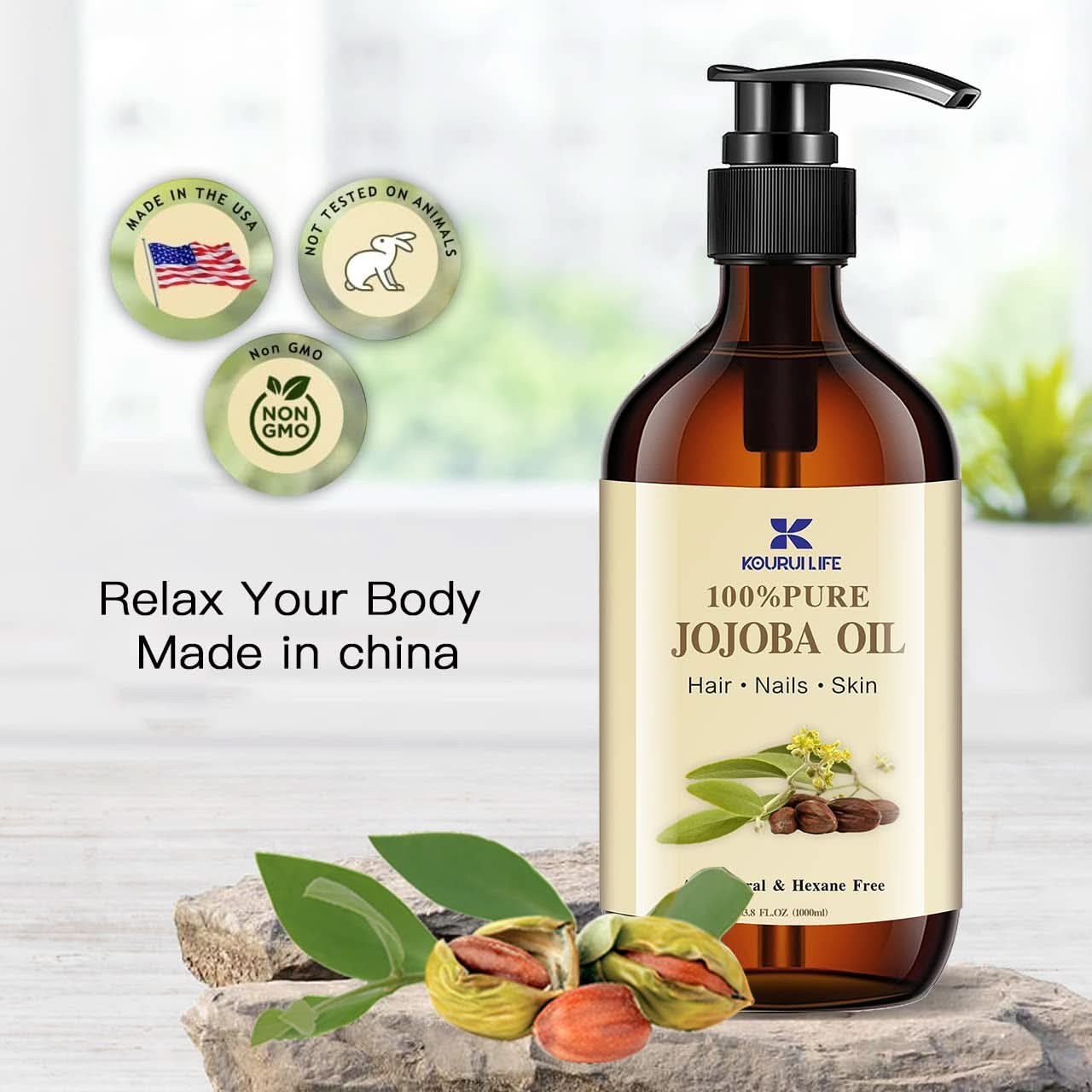 Aceite de jojoba ecológico 1 litro, 100% puro Cosmética y Belleza Naty Shop