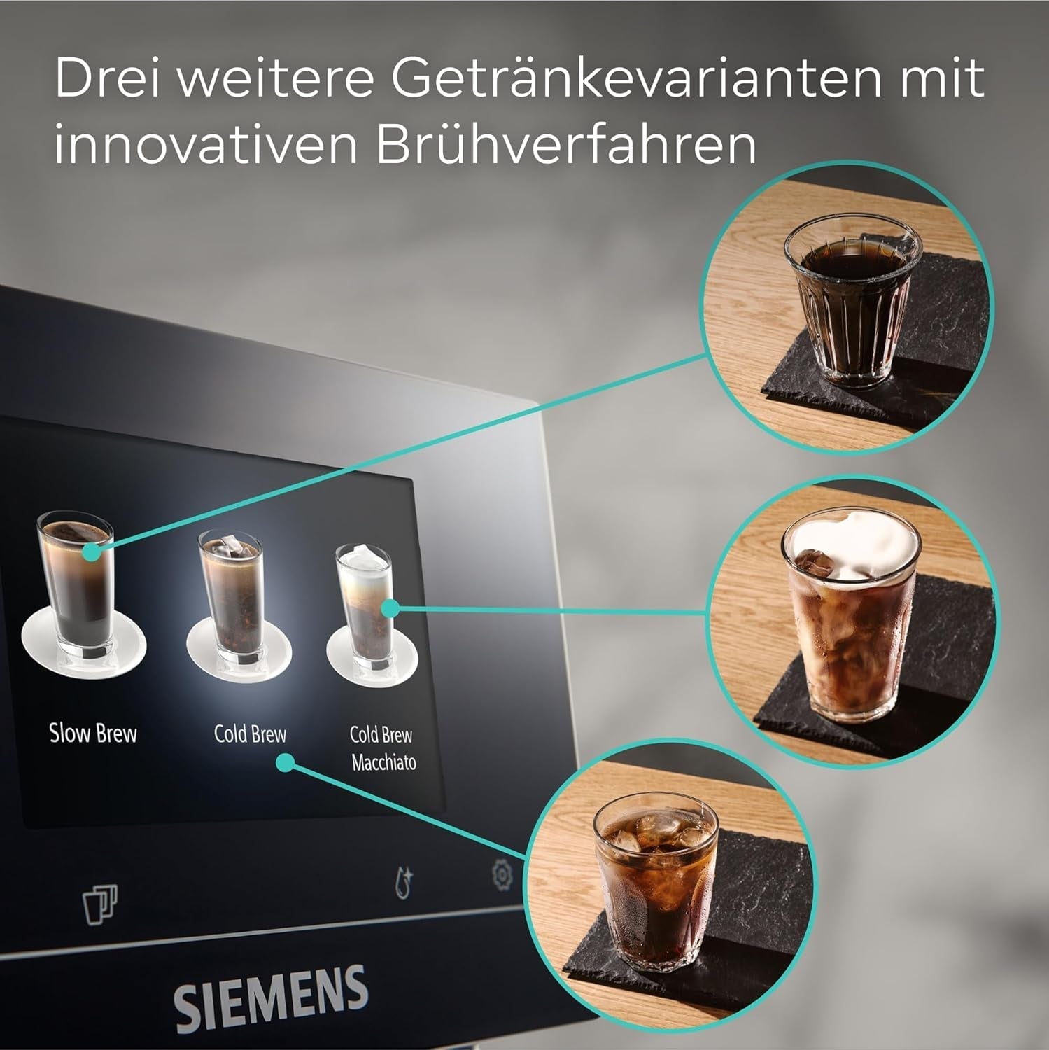 Cafetera espresso totalmente automática Siemens EQ700, pantalla TFT a color grande, 36 bebidas frías y calientes, cerveza fría, función 2 tazas, control por aplicación, sistema de limpieza automático, acero inoxidable negro, TQ717D03