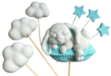 Set de 7 adornos comestibles de azúcar, Conejitos Decoraciones de Pasta de Azúcar Naty Shop