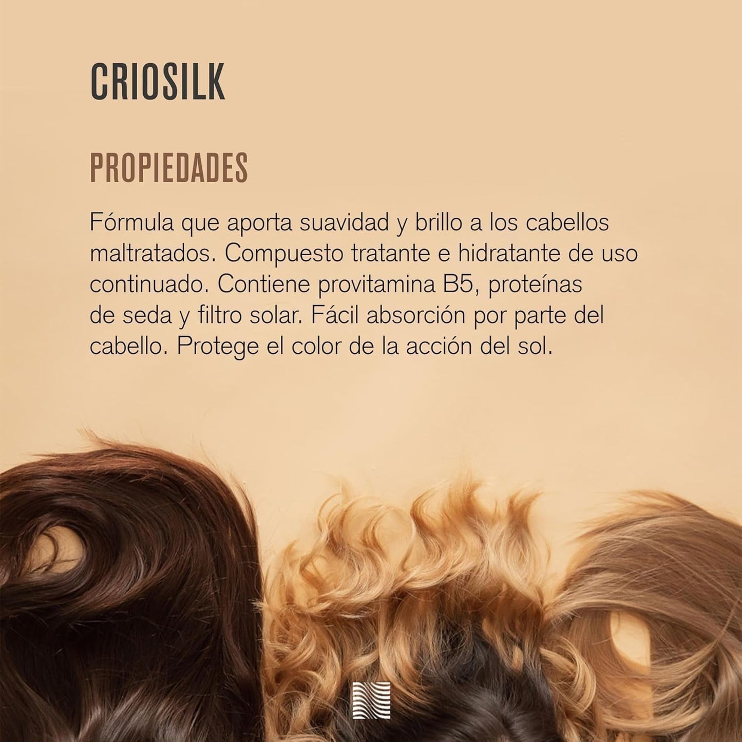 Acondicionador capilar Criosilk, 300 ml, con provitamina B5 y proteínas de seda, aporta flexibilidad y brillo al cabello dañado, hidrata y regenera el cabello Mascarilla capilar Naty Shop