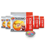 Tassimo Kapseln Moring Café XL Strong & Intense, paquete grande, 5 x 21 compresas, 105 cápsulas de café
