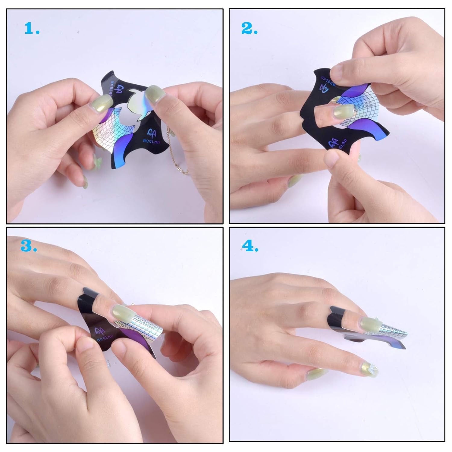 100 plantillas de uñas de gel, accesorios de uñas artificiales, plantillas de uñas autoadhesivas para arte de uñas, uñas de gel, extensiones de uñas artificiales