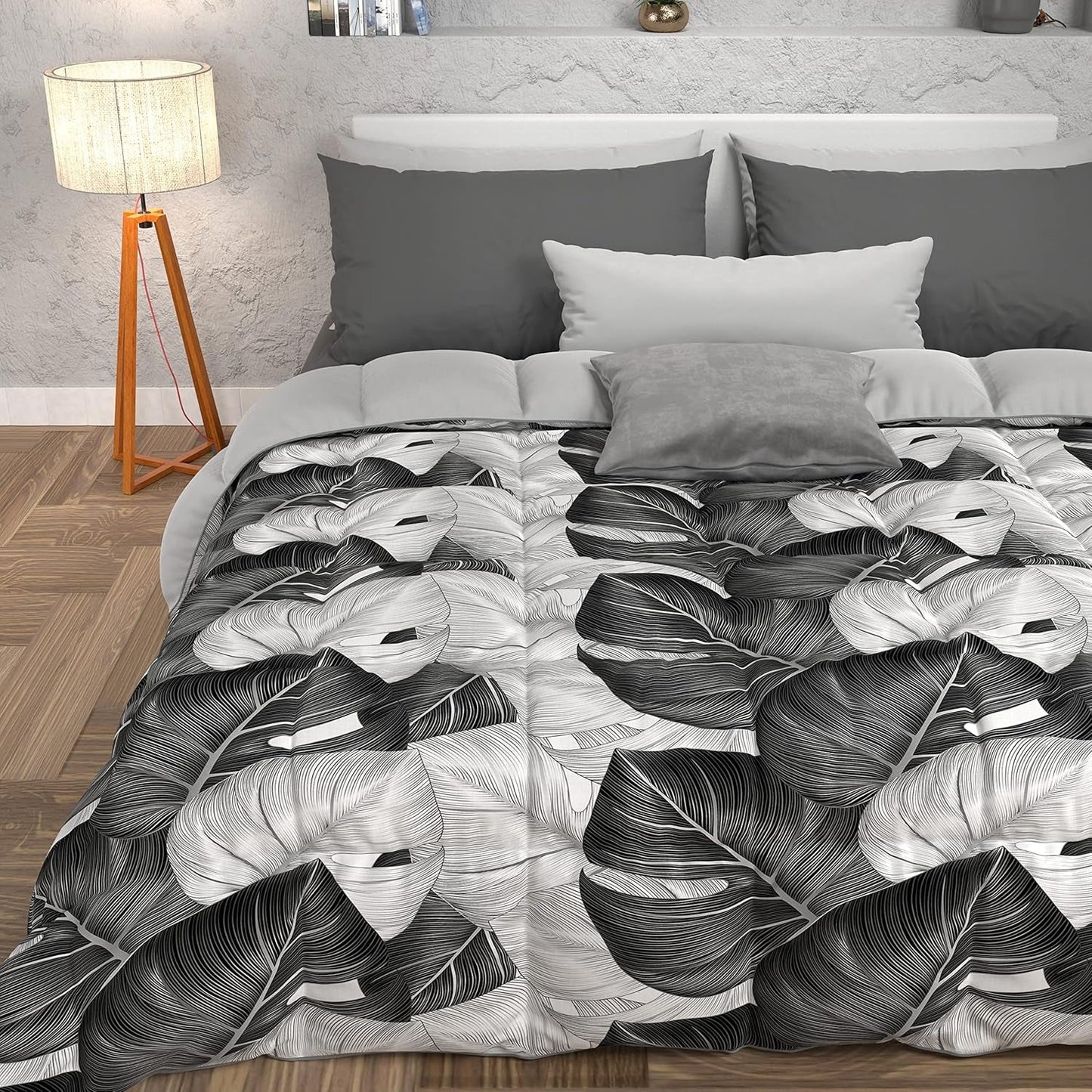 PETTI Artigiani Italiani - Edredón de invierno, Edredón de invierno, Edredón sencillo, Doble cara, Monocolor e impresión digital, 100% microfibra hipoalergénica, Made in Italy