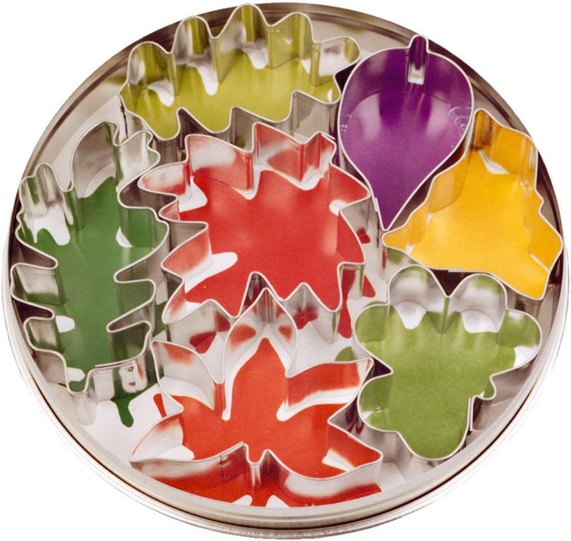 Städter 023338 Lata para galletas de 7 hojas, chapa de acero, 4,5 - 6,5 cm, plateada