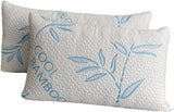 Naty Shop Almohadas estándar Título predeterminado Comfysleep Almohada de viscosa de bambú tamaño King Enfriamiento Espuma viscoelástica triturada Viscosa de bambú ajustable Funda extraíble/lavable 2 piezas