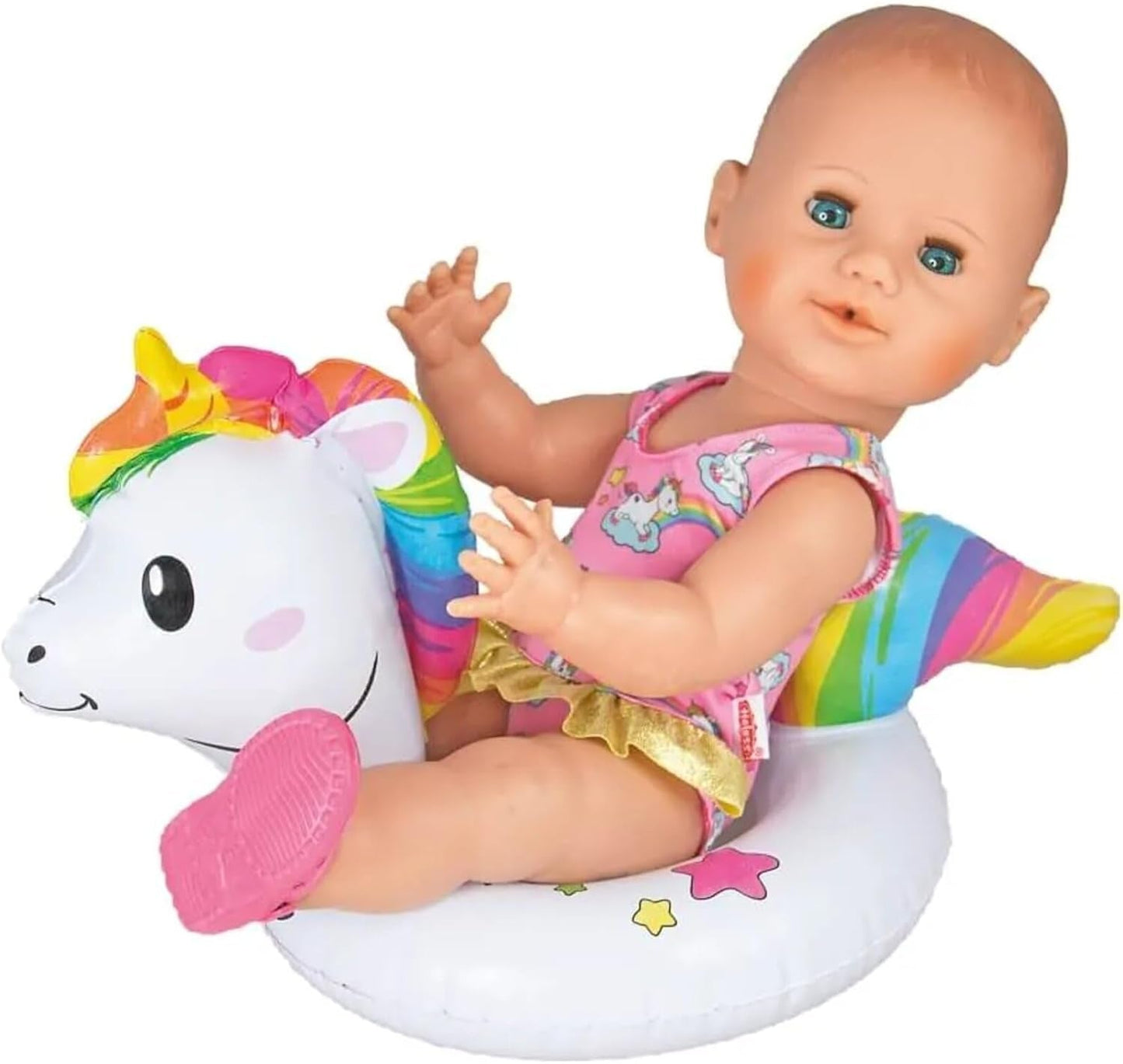 Heless 6601 - Anillo de natación Henri Unicornio para muñecas, tamaño 28-35 cm, para divertirse en la piscina, el lago y la bañera