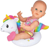 Heless 6601 - Anillo de natación Henri Unicornio para muñecas, tamaño 28-35 cm, para divertirse en la piscina, el lago y la bañera
