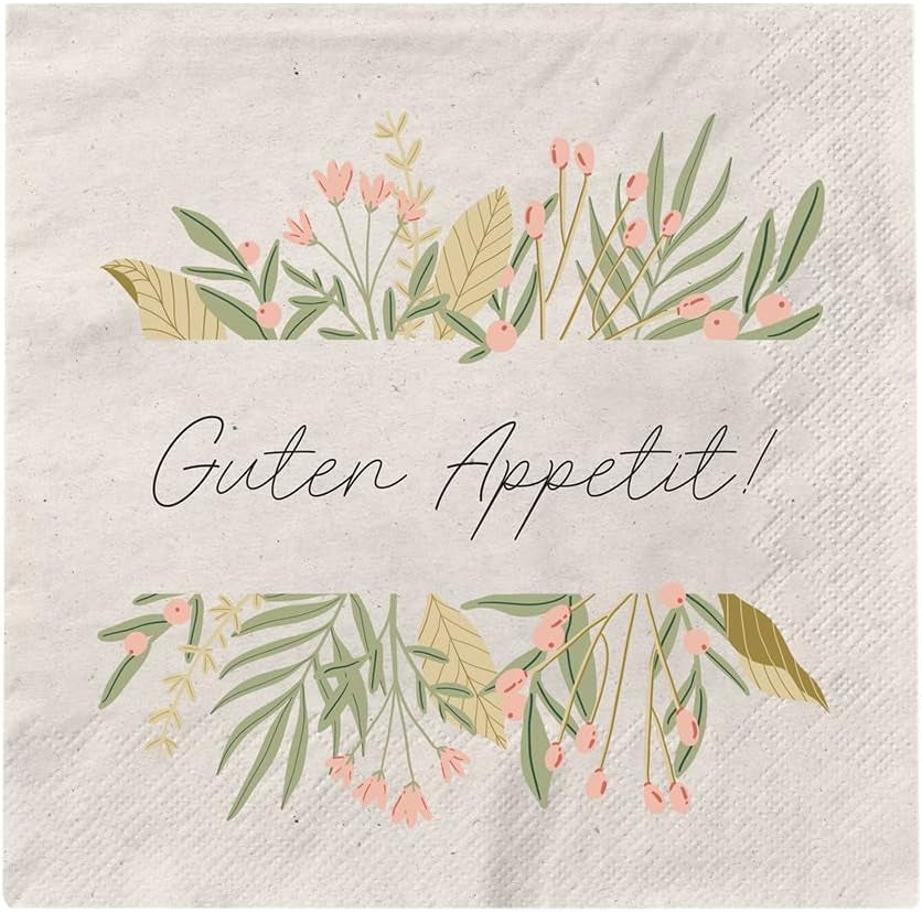 Grafik Werkstatt Servilletas Mit Spruch Groß | 20 piezas | 16,5 x 16,5 cm | Gris | ¡Buen provecho!
