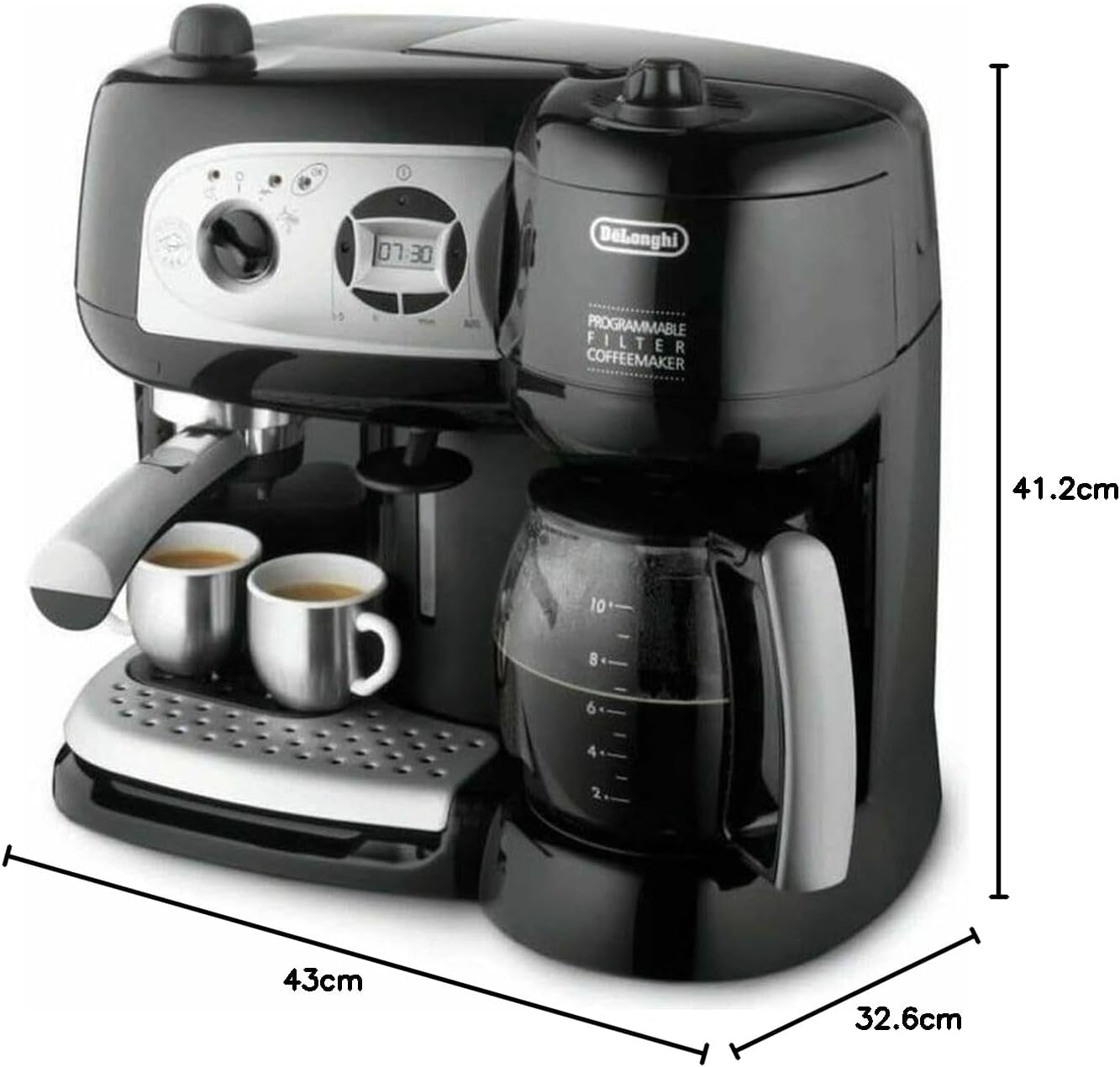 De'Longhi BCO264.1 Cafetera espresso y cafetera en uno, con bomba, negro, 38 x 24 x 35 cm