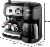 De'Longhi BCO264.1 Cafetera espresso y cafetera en uno, con bomba, negro, 38 x 24 x 35 cm