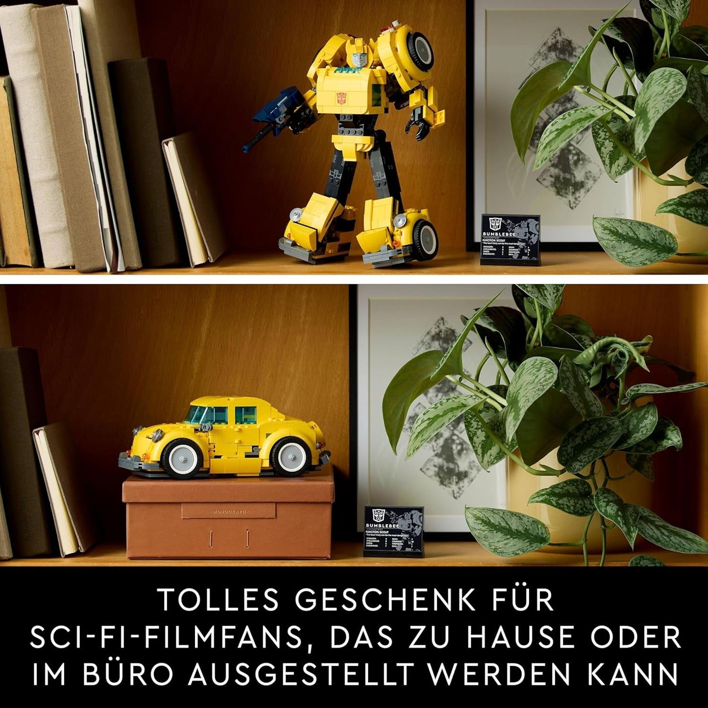 LEGO Icons Transformers Bumblebee, Figura de acción de robot coleccionable para adultos, Set de construcción de películas para fanáticos de la ciencia ficción, Se puede transformar en un automóvil, Juguete de aventuras 10338 Juegos de construcción Besuche den LEGO-Store