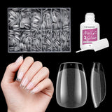 Uñas postizas cortas bailarina 500 Uds pegamento en 12 tamaños uñas artificiales Gel suave corto cobertura completa puntas de uñas para uñas de Gel cortas S