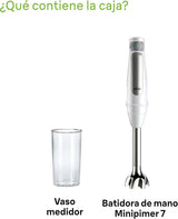 Braun Household Hogar Multiquick 7 Batidora de brazo, Spritzschutz-Technologie, Spülmaschinenfest, Bpa-Freier Kunststoffbecher, MQ7000, 1000 W, Weiß Kitchen Naty Shop