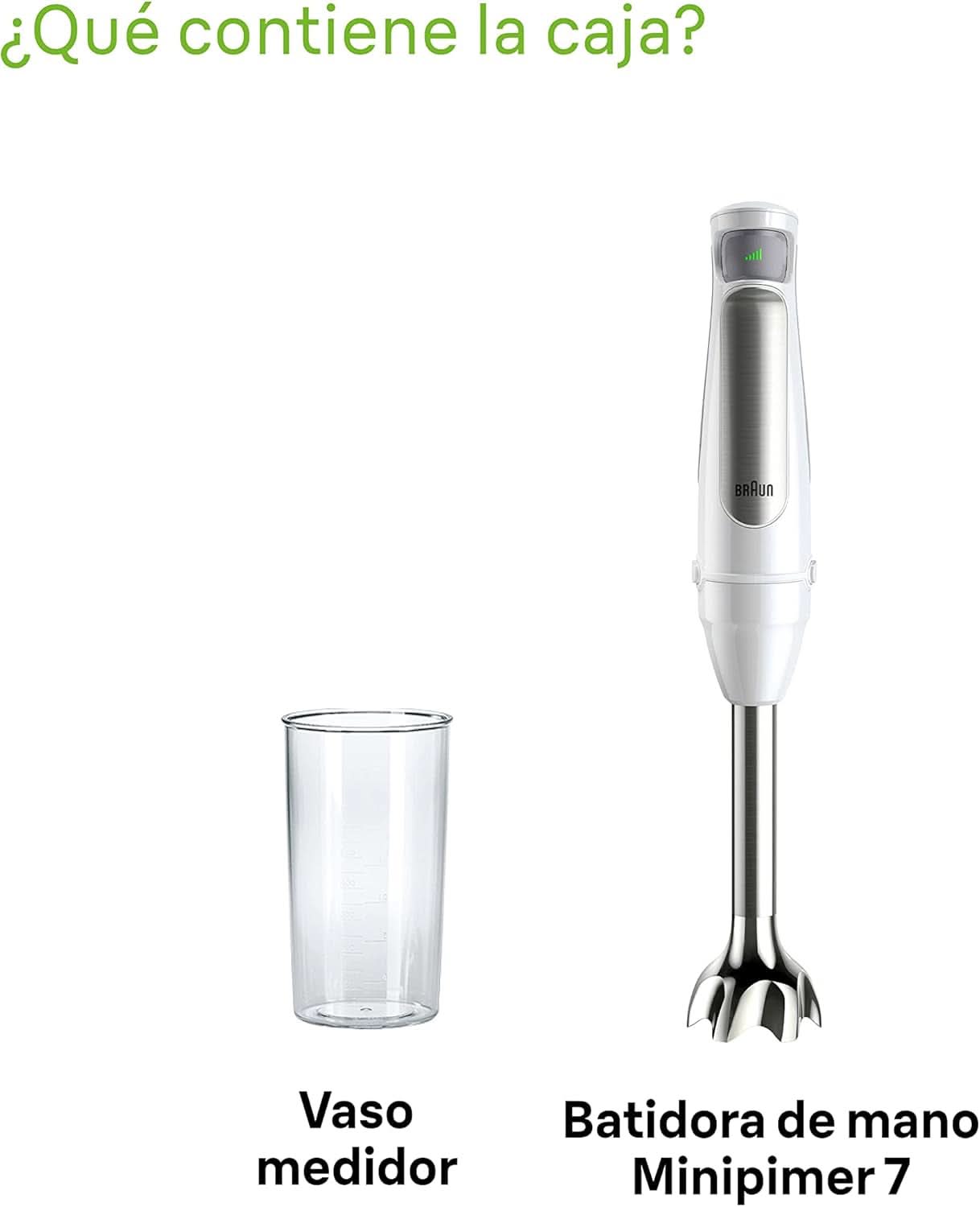 Braun Household Hogar Multiquick 7 Batidora de brazo, Spritzschutz-Technologie, Spülmaschinenfest, Bpa-Freier Kunststoffbecher, MQ7000, 1000 W, Weiß Kitchen Naty Shop