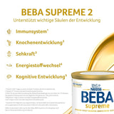 BEBA SUPREME 2 Leche de continuación a partir de los 6 meses, solo lactosa, sin aceite de palma, pack de 6 (6 x 800g) Naty Shop