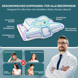 Almohada para el cuello Almohada para la cabeza Almohada ortopédica Almohada de espuma viscoelástica Almohada ergonómica para la cabeza Almohada de apoyo para el cuello Almohada antiimpacto lateral para personas que duermen de lado, boca arriba y boca abajo Almohadas ortopédicas cervicales blancas Naty Shop