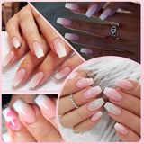 Juego de Uñas Postizas Bailarina - 240 Piezas Delicadas Uñas Postizas Rosa Lila, Pegamento de Cobertura Completa en Uñas Postizas, Juego de Puntas de Uñas Postizas para Manicura y Arte de Uñas para Mujeres y Niñas (Rosa Lavanda)