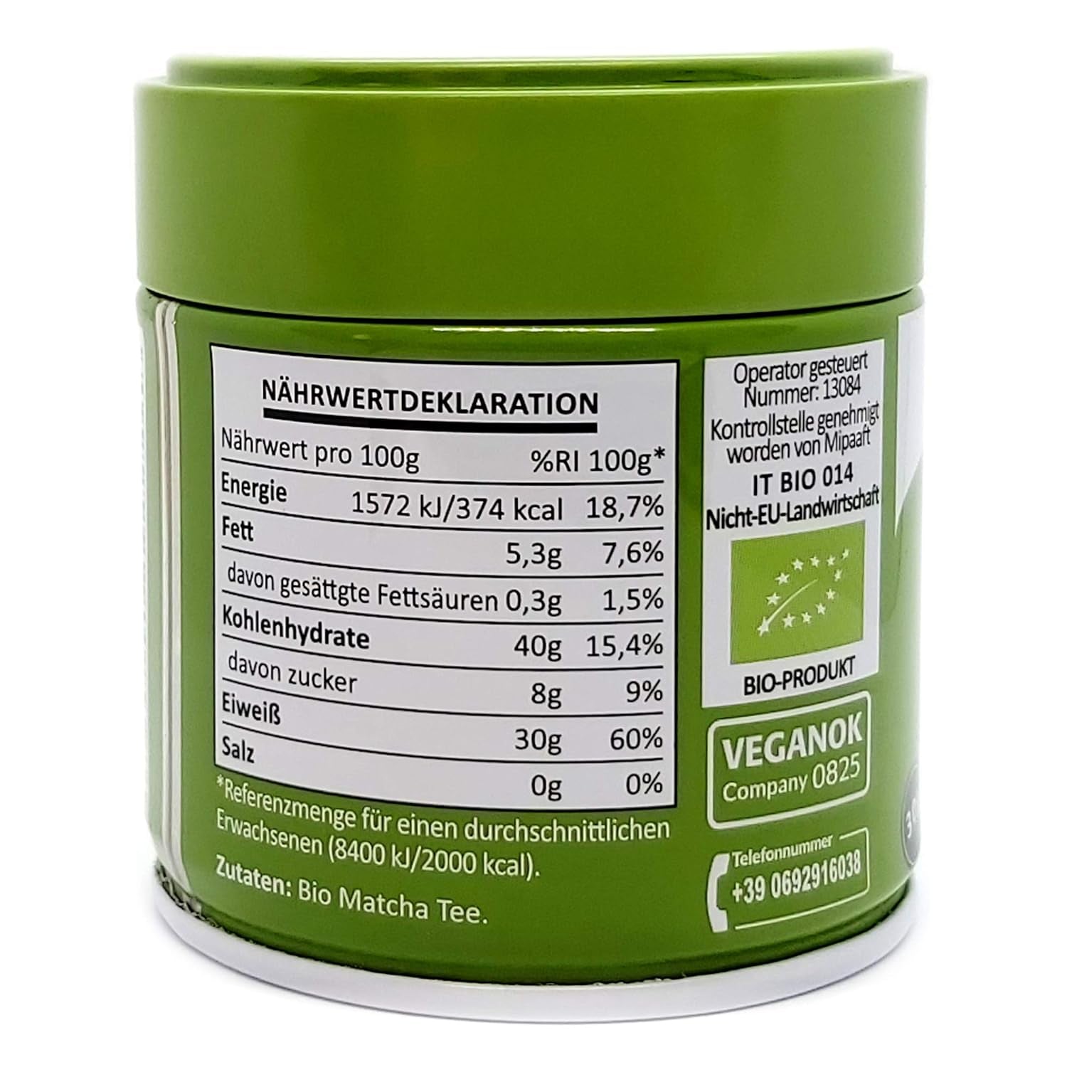 Naturalebio Té Matcha Grado Ceremonial en Polvo Té verde original de Japón. Té verde Matcha de grado ceremonial en polvo elaborado en Uji, Kioto. Ideal para beber, cocinar y tomar café con leche. Caja de 30g.