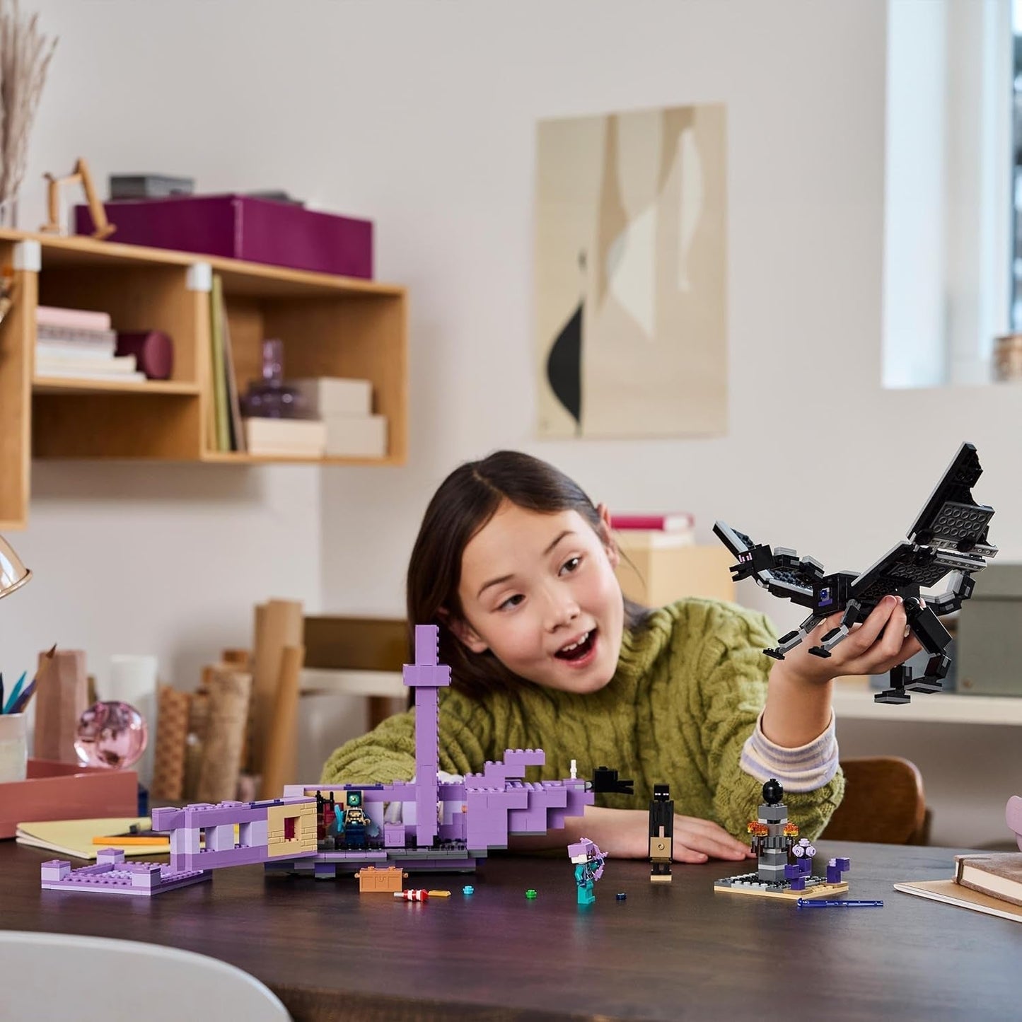 LEGO Minecraft The End Dragon and The End Ship Set de acción y descubrimiento, videojuego, set de construcción, set de aventuras, regalo para niños y niñas, 8 años, 21264 Juegos de construcción Beuche den LEGO-Store