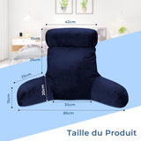 Almohada de lectura ergonómica INFANZIA con reposabrazos y respaldo, azul marino