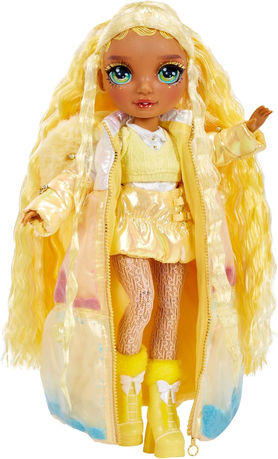Rainbow High Winter Wonderland - Sunny (Amarillo) - Muñeco de nieve inflable con agua mágica oculta de 28 cm con juego de muñeco de nieve, adecuado para niños y coleccionistas de 4 a 12 años