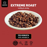 KING'S COFFEE - TOSTADO EXTREMO - Granos de espresso Intenso - acidez muy baja - tostado en pequeños lotes procedente de Italia - granos de café para máquinas totalmente automáticas y portafiltros - 1 kg