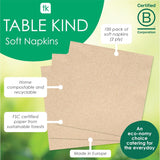 Tipo de mesa | 100 Paquetes a Granel Servilletas de Papel Reciclado Suaves Servilletas de Fiesta Desechables Marrón Adecuadas para Uso Diario Kraft Ecológico Sin Blanquear Compostable Hecho en la UE 2 Capas 33cm