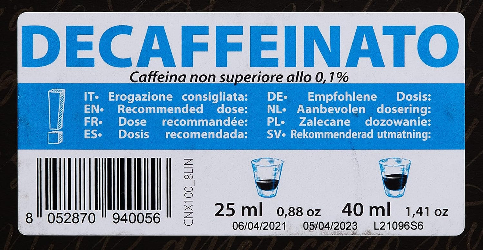 Cápsulas de Café Decaffeinato Compatibles Nespresso 5,6g x 100 cápsulas