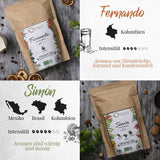 ORIGEENS Bio Café Probierset 1kg | Premium Bio Arábica Kaffee Ganze Bohnen Set 4x250g | Rostung tradicional | Kaffee Geschenkset