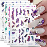 6 colores pegatinas de uñas de mármol bronceador pegatinas autoadhesivas plateadas pegatinas de uñas de mármol flor pegatinas de uñas de mármol 3D accesorios de diseño pegatinas de arte de uñas juego de pegatinas de uñas lámina de uñas