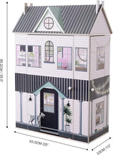 Olivia's Little World Dreamland Casa de muñecas interactiva de madera de 3 niveles con 13 accesorios para muebles de muñecas Blanco TD-13632A