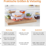 Amazon Basics Recipientes de vidrio para alimentos con tapa, paquete de 20 (10 recipientes + 10 tapas), cajas de almacenamiento de alimentos azul transparente sin BPA Naty Shop